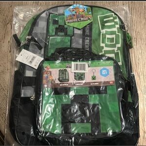 Minecraft Backpack, Lunch Kit Set & Keychain
